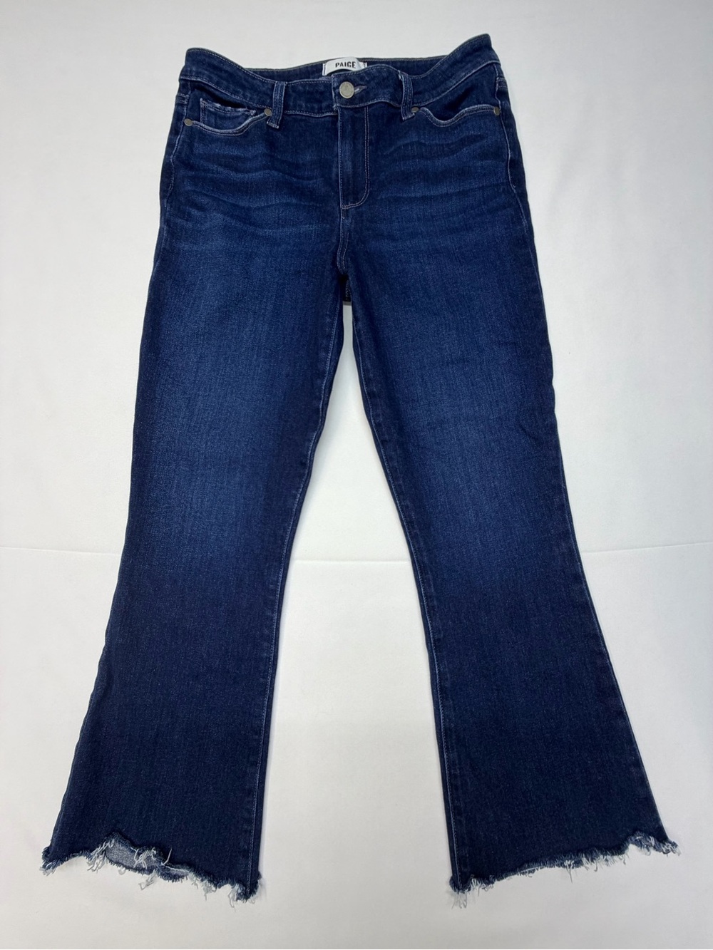 Paige Dark Blue Rory Crop Flare Jeans - Size 29
